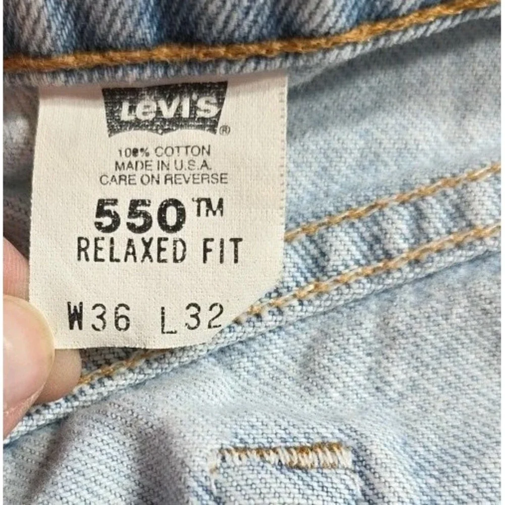 Vtg Levis 550 Jeans Mens 36x32 Blue Denim Red Tab Relaxed Light Wash‎ Y2K